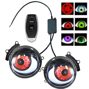 LED Devil Eye DRL Lights – 12V Retrofit Auto Accessories with Remote Control | Custom Headlight Upgrade for Cars & Motorcycles