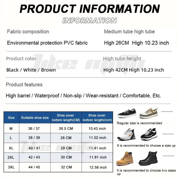 Motorcycle High Rain Boots Waterproof Reflective Snowy Non-Slip Footwear Motorbike Cycling Bike Reusable Rainproof Shoes Cover - Image 5