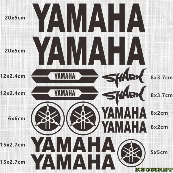 Yamaha Sticker Logo Motorcycle Stickers Helmet Reflective Vinyl Decal Kit 6